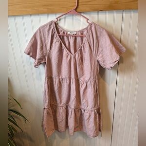 Madewell Pink V-Neck Tiered Women's dress